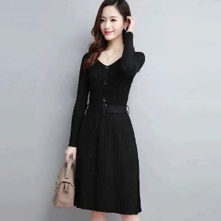 Đầm len cổ tim quảng châu.
