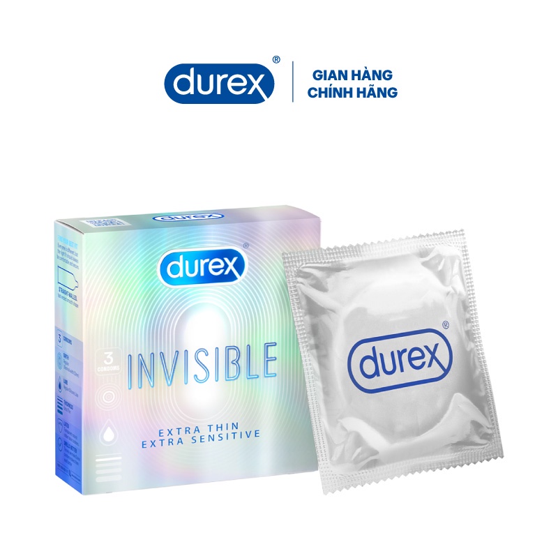 Bộ 3 bao cao su Durex Invisible 3 bao/gói