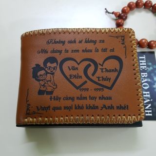 Ví Da Bò Handmade Khắc Tên, Ví Handmade, Ví Khắc Tên handmade, Ví Thủ Công Khắc Tên