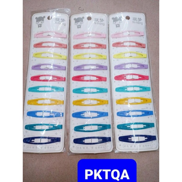 Vỉ 10 kẹp tách,kẹp bật màu phong cách Hàn Quốc