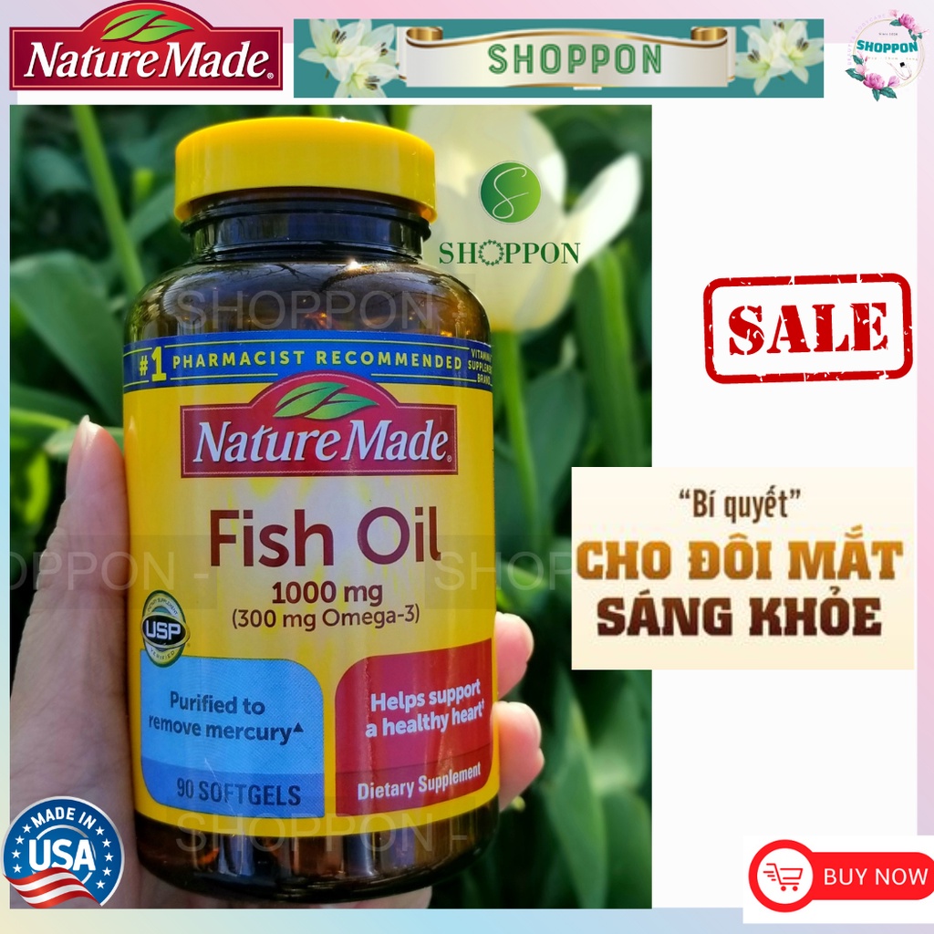 Dầu cá 𝗡𝗮𝘁𝘂𝗿𝗲 𝗠𝗮𝗱𝗲 𝗙𝗶𝘀𝗵 𝗢𝗶𝗹 𝗢𝗺𝗲𝗴𝗮-𝟯1200mg,200 viên &1000mg, 90 viên