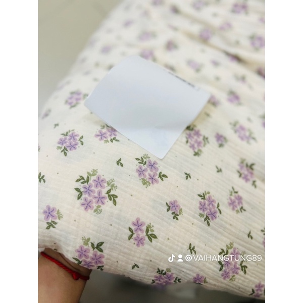 Vải Xô musilin X91 hoa tím mới