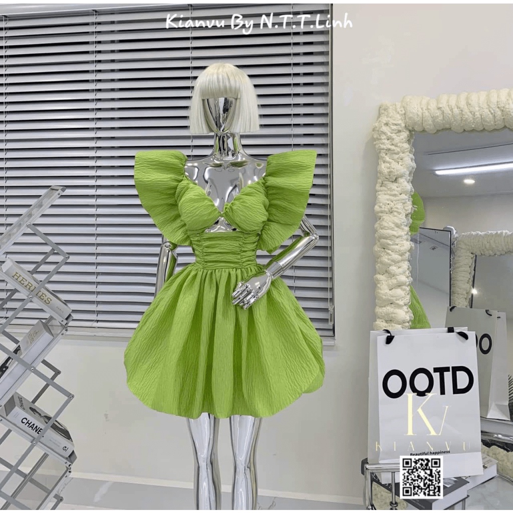 (MẪU MỚI) ĐẦM XỐP NHÚN TAY XÒE SIÊU HOT XINH NHƯ CÔNG CHÚA PU HHP