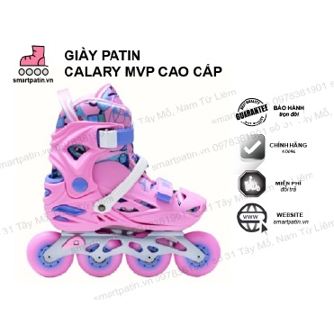 Giày patin Calary MVP màu hồng tím nổi bật, độc lạ, đáng yêu