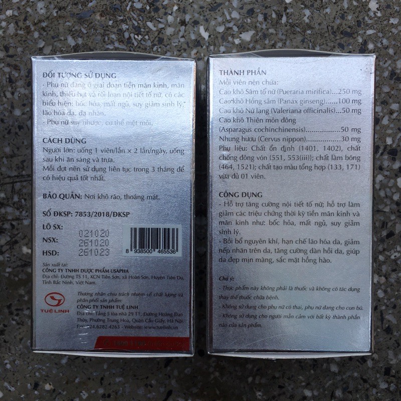 Sâm nhung tố nữ tuệ linh - chai 30 viên