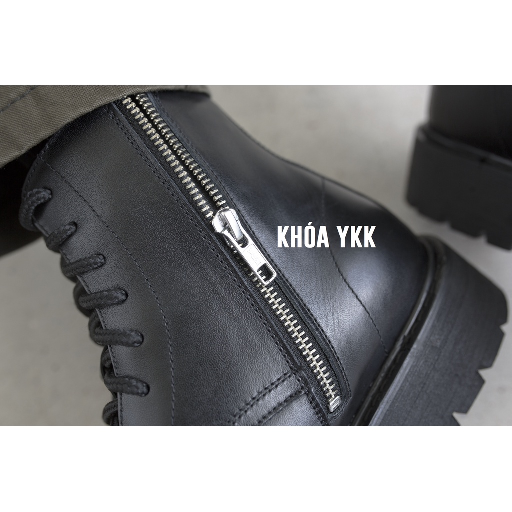 Giày Combat boots JOG04 - da bò nguyên tấm , đế tăng chiều cao 4,5cm