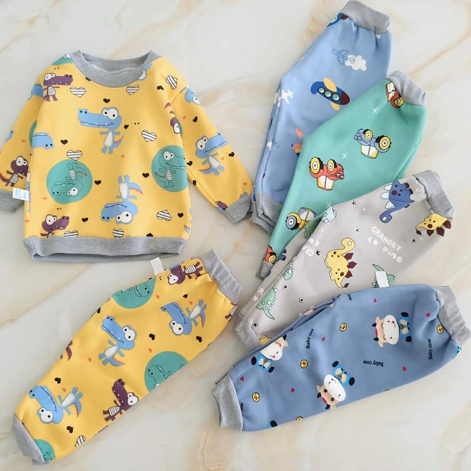 BỘ NỈ BÔNG HÀNG LOẠI 1 CHO BÉ TRAI /BÉ GÁI (CHUI ĐẦU)