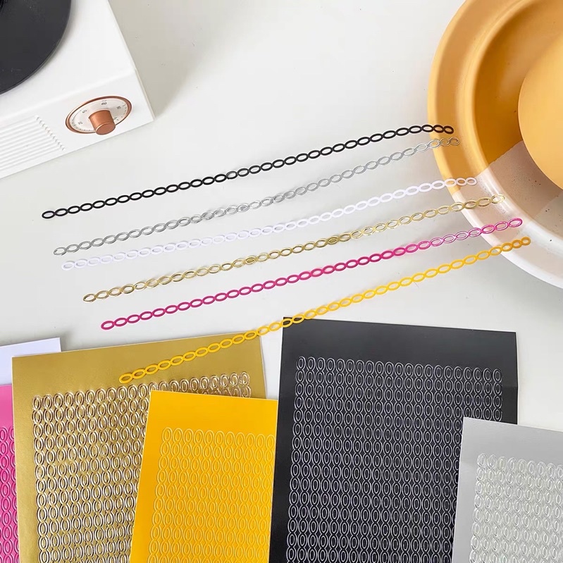 Sticker dải xích_ hình dán trang trí top, card