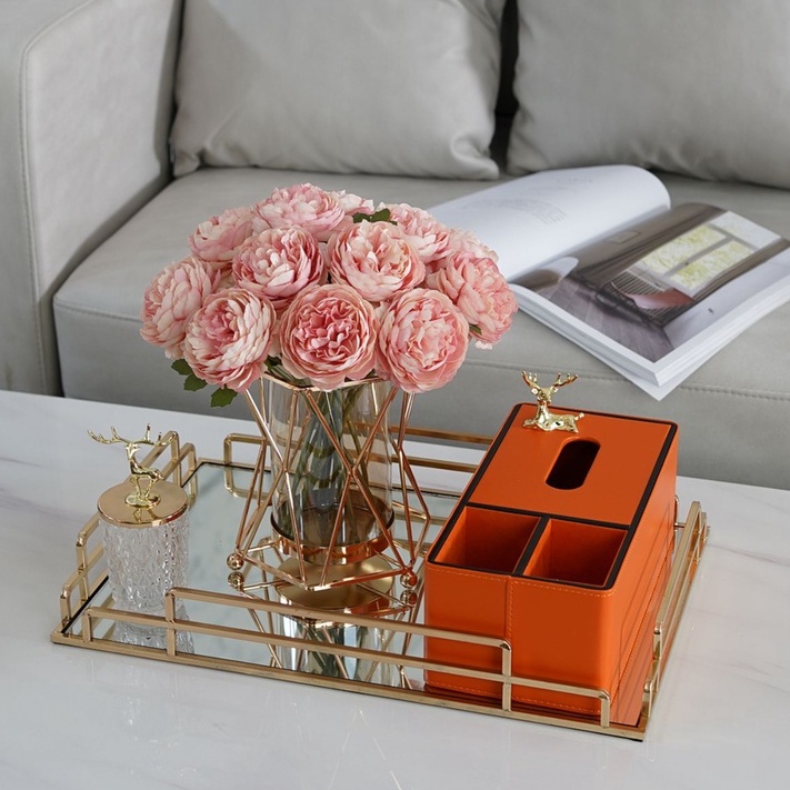 SĂN HÀNG [ Combo bình và hoa ] Bình hoa hồng cao cấp trang trí phòng khách sang trọng