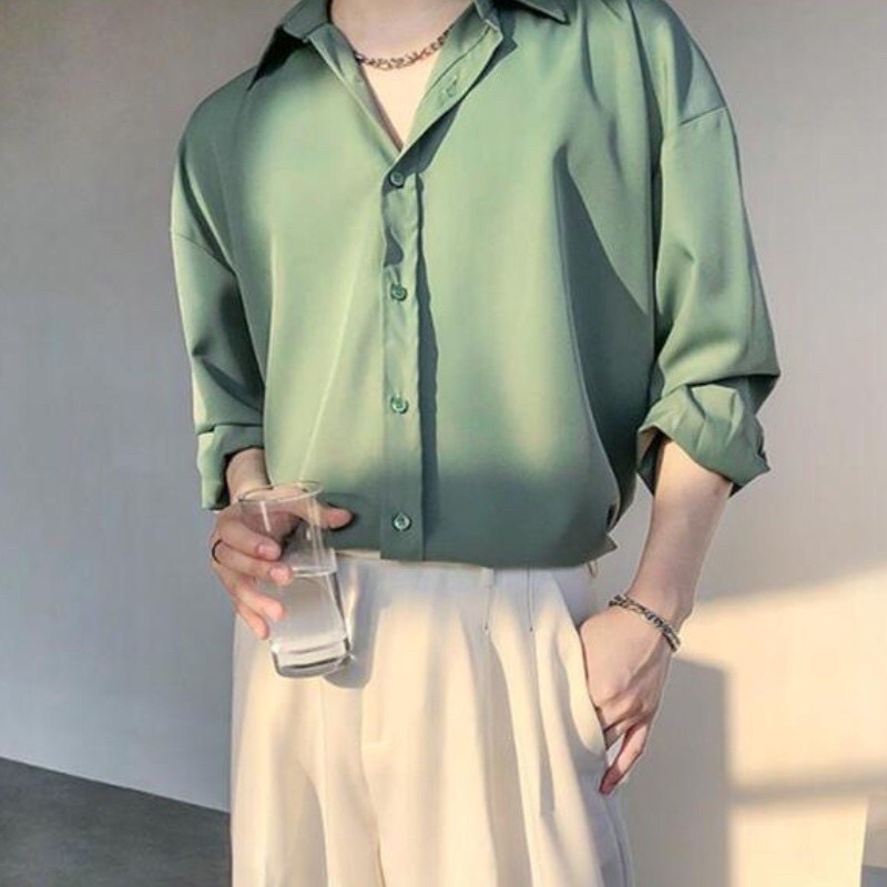 Sơ mi Nam Nữ màu xanh