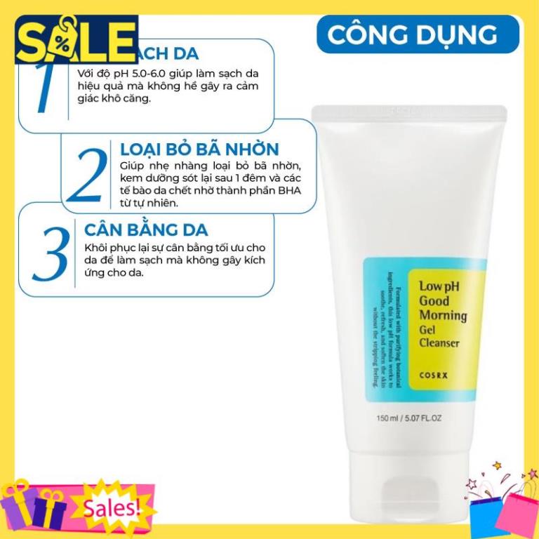 Sữa rửa mặt Cosrx Low pH Good Morning Gel Cleanser | BigBuy360 - bigbuy360.vn