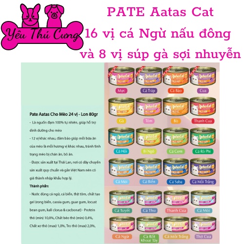 Pate Aatas Cat cá ngừ tươi dành cho mèo 80gram thơm ngon-YÊU THÚ CƯNG