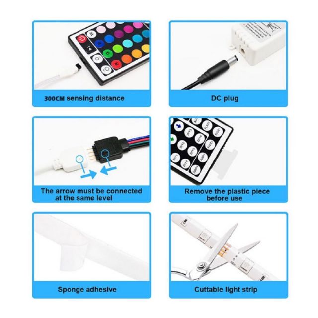 Đèn Led Dây 3D 7 Màu RGB 5M Có Kèm Remote Nhiều Chế Độ ( hàng order 7 ngày ) ❤✔