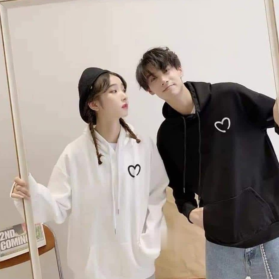 Áo HODIE UNISEX logo tim chất nỉ ngoại form rộng