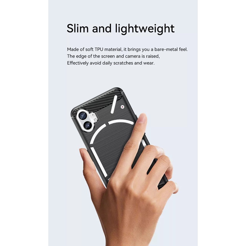 Ốp Lưng TPU Mềm Chống Sốc Sợi Cacbon Ốp Lưng Điện Thoại Cho Nothing Phone 1 Rugged Amor