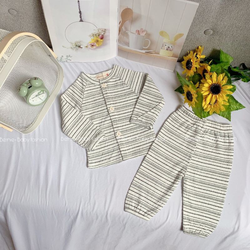 Bộ cotton mềm dài tay thu đông cho bé, bộ cotton hàng cao cấp loại đẹp