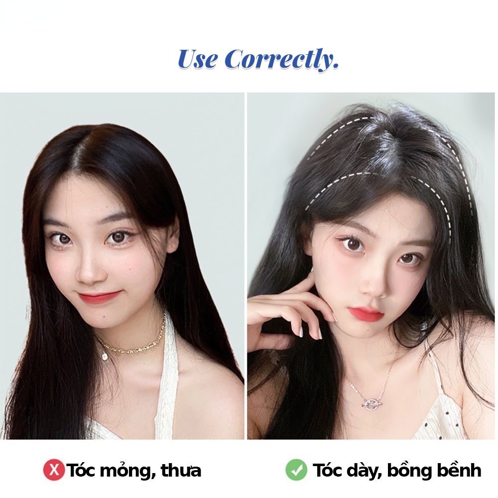 Bộ Tóc Giả Phồng Không Đường May mini Giống Như Thật Vô Hình Dành Cho Nữ