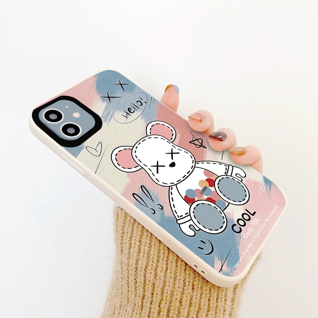 Ốp iphone hot trend vuông cạnh ốp lưng iphone Gấu COOL 6/6splus/7plus/8/8plus/xr/xs/12/13/pro/max/plus/promax tr223