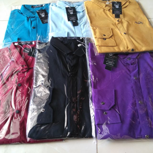 Áo sơ mi Nam tay dài co giãn dễ măc không nhăn không xù không phai đủ size đủ màu chất liệu dày đẹp from chuẩn