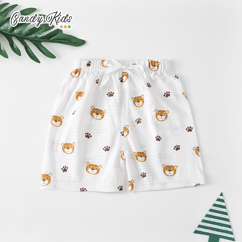 Quần Short Vải Cotton Màu Trơn Thời Trang Mùa Hè Cho Bé 1-7 Tuổi