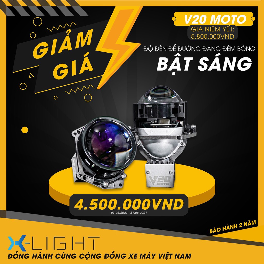 BI CẦU LED X LIGHT V20 MOTO CHÍNH HÃNG GTR