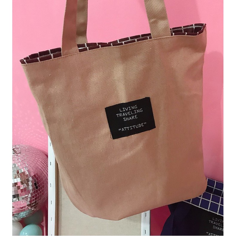 túi tote living  2 mặt phong cách ULZZANG
