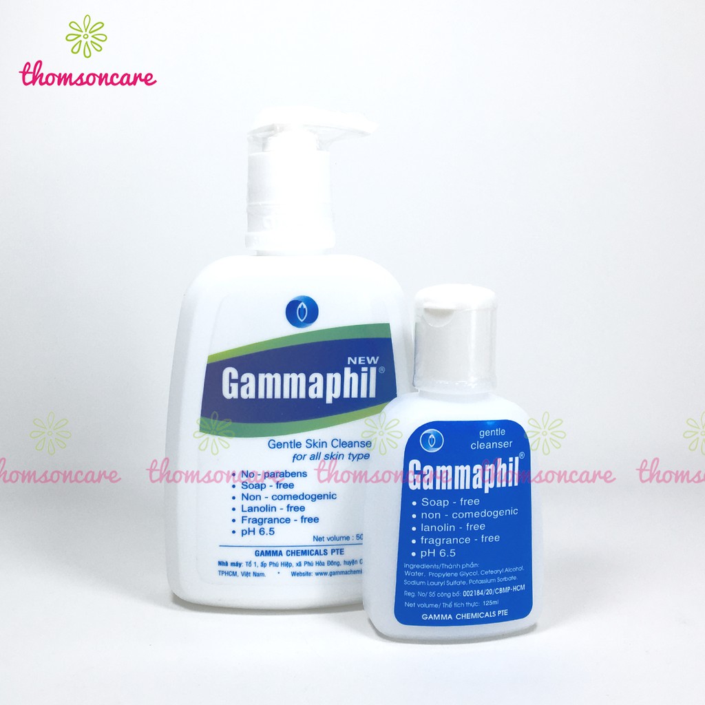Sữa rửa mặt Gammaphil Cho da nhờn, da khô, nhiều dầu - srm không xà phòng, trung tính dịu nhẹ ngừa mụn