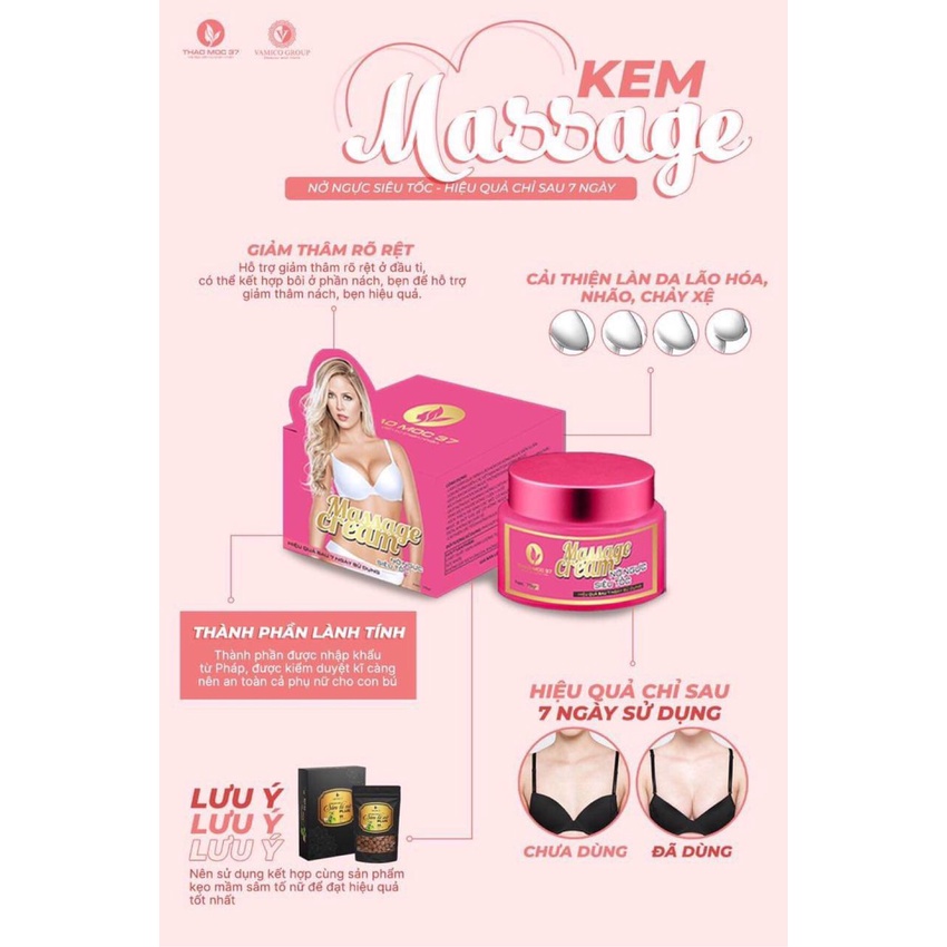 Kem Massa Nở ngực siêu tốc Thảo Mộc 37 giúp tăng size vòng 1 hiệu quả