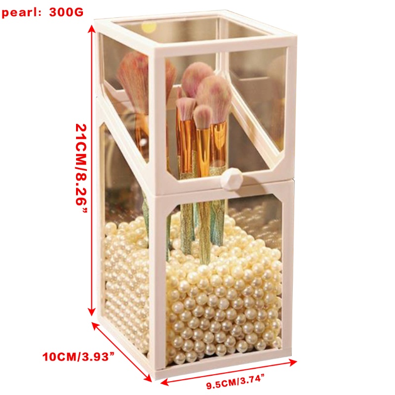 Hộp Đựng Cọ Trang Điểm Trong Suốt Chống Bụi Đa Năng Tiện Dụng