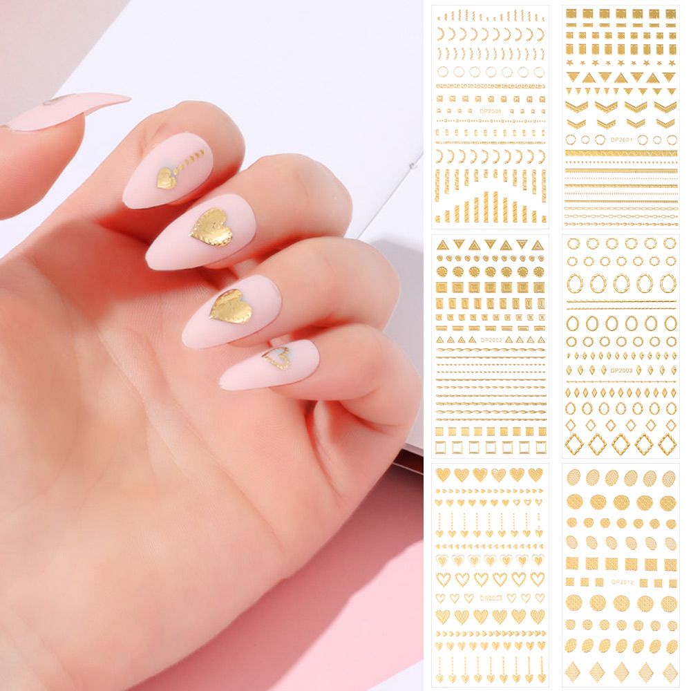 Miếng Dán Trang Trí Móng Tay Hình Ngôi Sao 3D Lấp Lánh|Miếng Dán Trang Trí Móng Tay Nghệ Thuật Họa Tiết Gợn Sóng/ Đường Kẻ