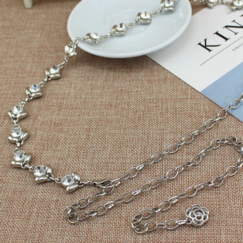 Thắt lưng đính đá kim loại sang trọng thời trang cho nữ