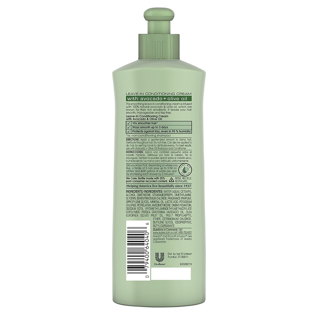 Kem dưỡng tóc chiết xuất trái bơ & oliu Suave Professionals Leave-in Conditioner Avocado + Olive Oil 300ml (Mỹ)