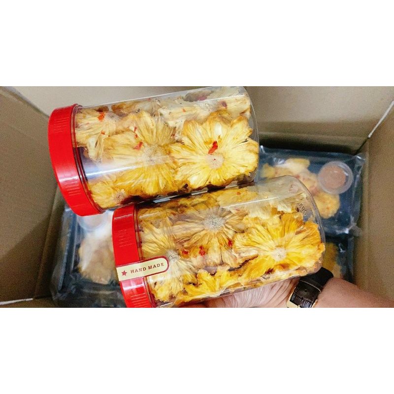 Thơm Sấy Muối Ớt Lon 250GR[FREE SHIP] TỪ ĐƠN 50K, [Loại Đặc Biệt] Hàng Ngon Nhà Làm