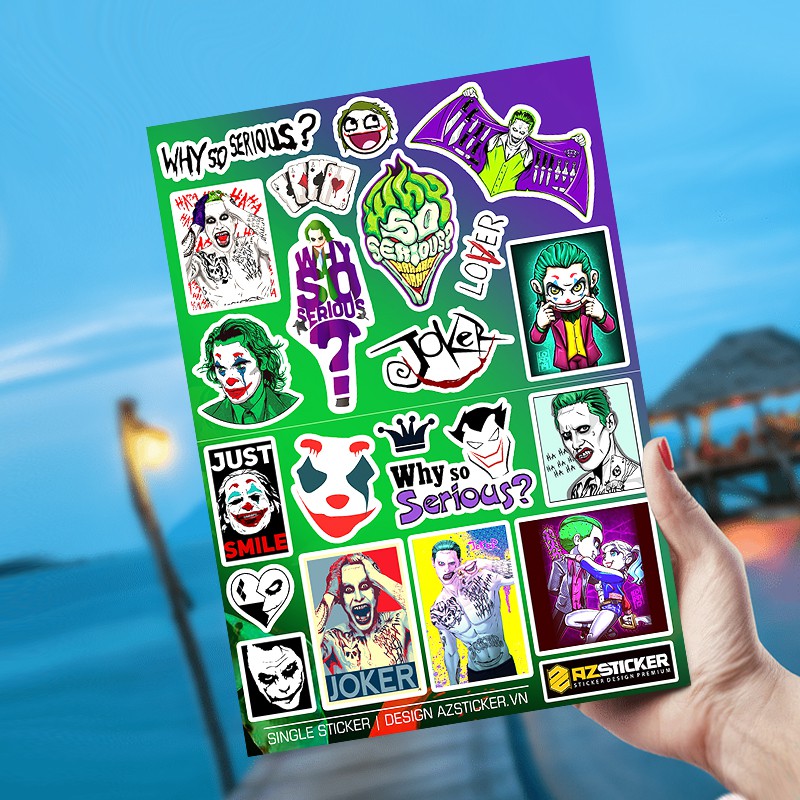 Hình Joker  | Sticker Dán Xe, Tem Dán Xe Máy, Xe Điện , Sticker Dán Điện Thoại , Dán Nón Bảo Hiểm