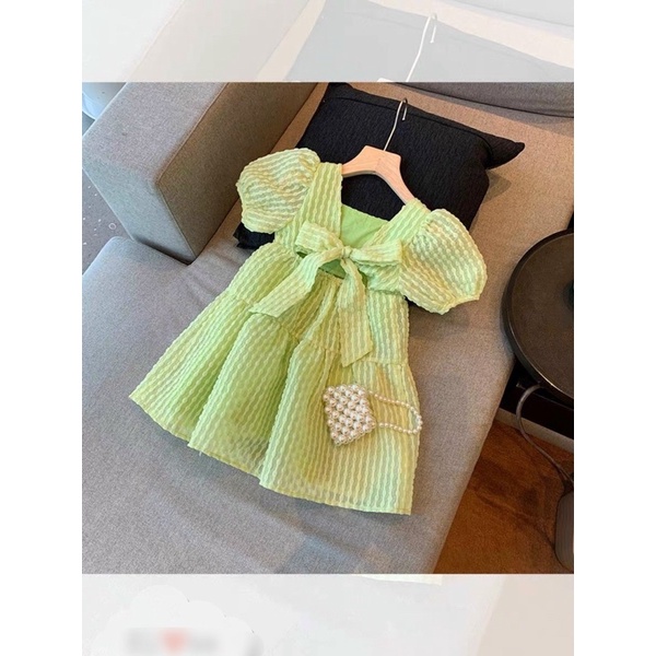 váy tay bồng nơ lưng bánh bèo từ 10-22kg💋