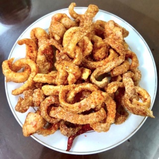 Da heo sấy giòn xốc muối ớt (không chiên)