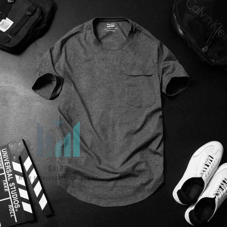 Áo thun UNISEX  trơn đơn giản có túi - Thời trang nam SIIBE