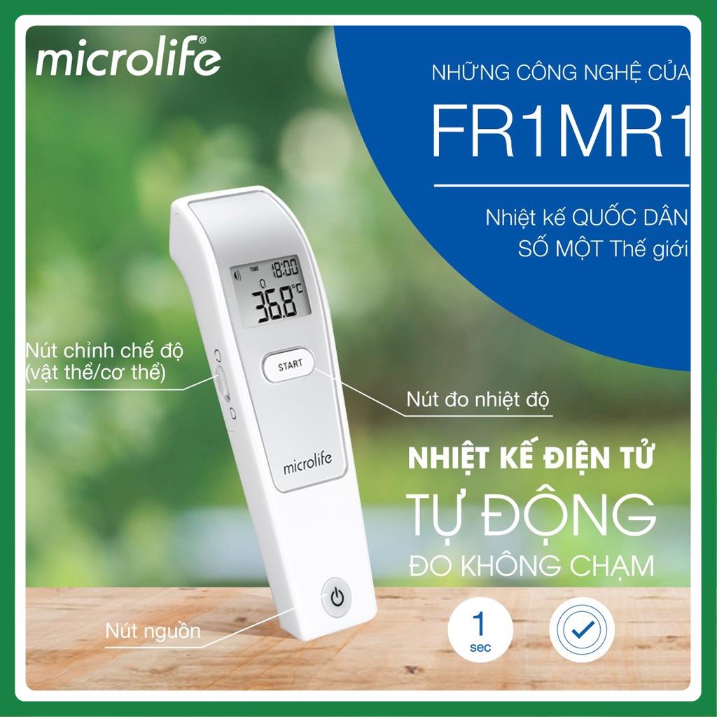 [Đo nhanh , Chính Xác Trong 1 Giây] Nhiệt kế hồng ngoại đo trán Microlife FR1MF1 - Thương Hiệu Thụy Sĩ - Bảo Hành 2 Năm