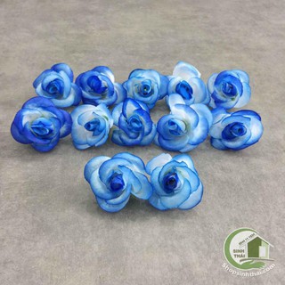 Hoa hồng giả màu xanh dương - hoa giả - hoa vải cao cấp
