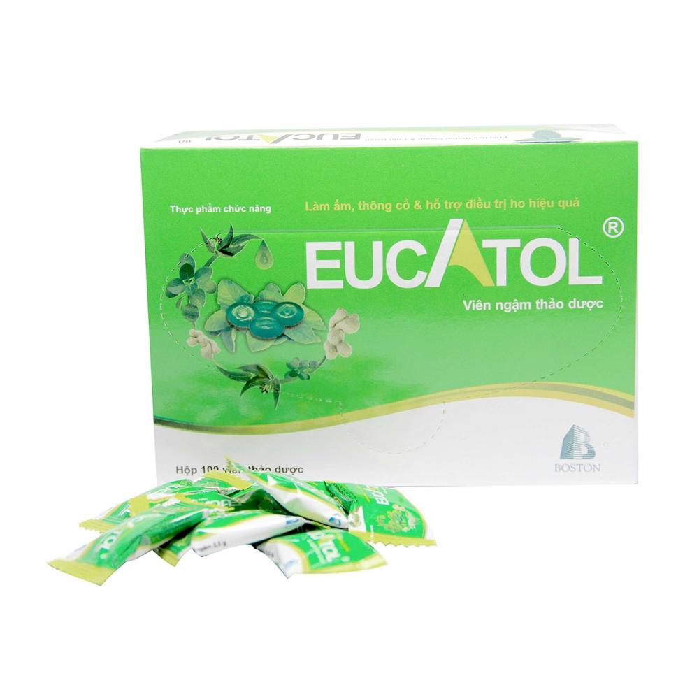 Kẹo ngậm ho EUCATOL chính hãng - hộp 100 viên của Boston Pharma