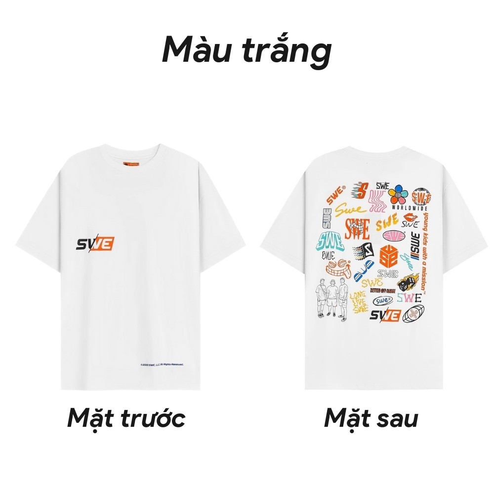 [RẺ VÔ ĐỊCH] Áo phông unisex  SWE nhiều hình basic form rộng tay lỡ dành cho nam nữ
