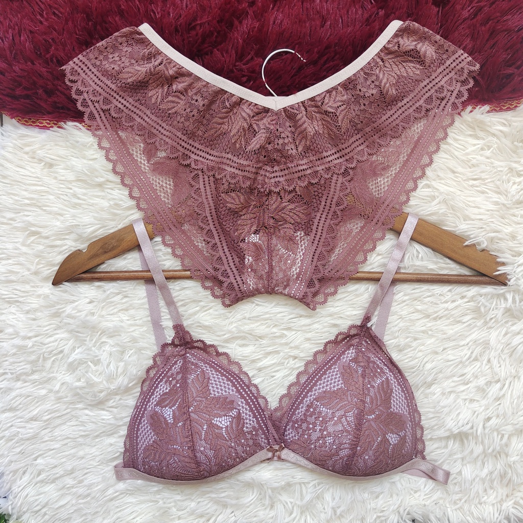 Set Bra - Bralette ren sexy không gọng, mút mỏng - Màu ruốc - NY37 | BigBuy360 - bigbuy360.vn