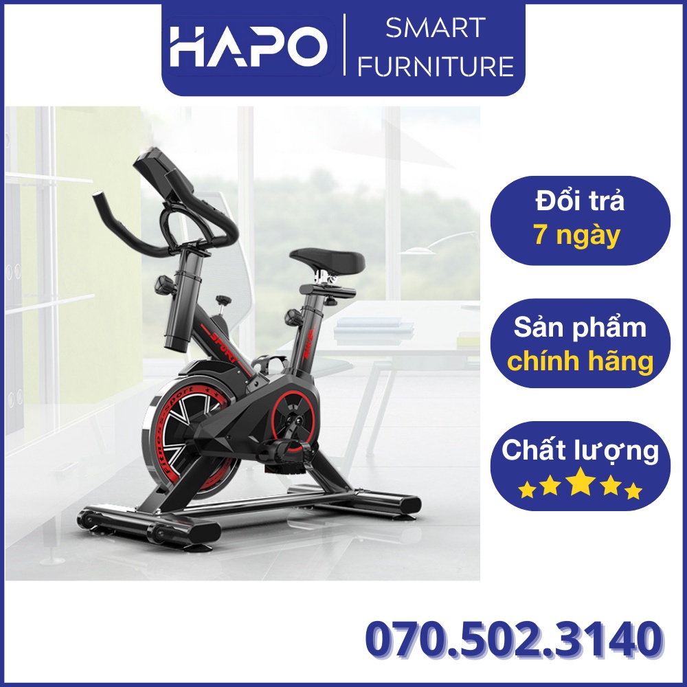 Xe Đạp Thể Dục Tại Nhà Tặng Đồng Hồ Đo Nhịp Tim, Xe Đạp Thể Thao Nhỏ Gọn Sport Bike Đốt Cháy Mỡ Thừa, Giảm Cân Giữ Dáng