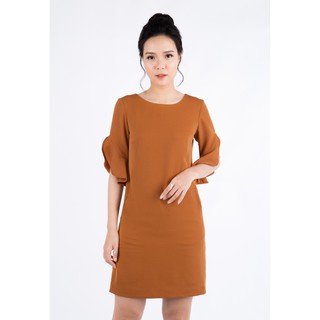 DE LEAH - Đầm suông tay cuốn bèo - Thời trang thiết kế