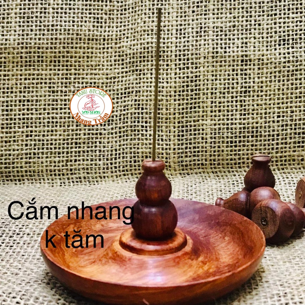 ĐĨA 3 LỖ KÈM HỒ LÔ GỖ HƯƠNG CẮM NHANG TRẦM K TĂM, NHANG CÓ TĂM, NHANG VÒNG- RẤT TIỆN LỢI, BỀN ĐẸP- TANU STORE