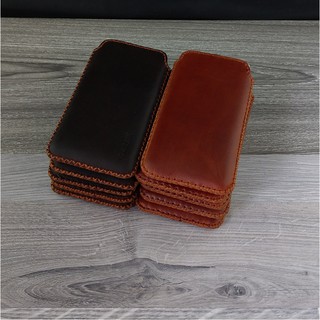 Bao Da Rút Iphone 7 Plus/Iphone 8 Plus Da Sáp Màu Nâu Đất