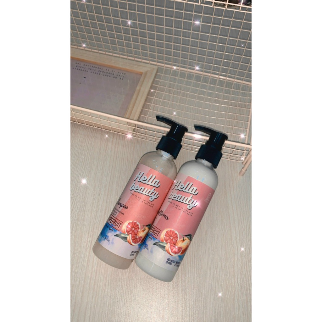 Combo dầu gội xả bưởi thảo mộc tinh dầu tự nhiên Pink Grapefruit Hella Beauty 180g | BigBuy360 - bigbuy360.vn