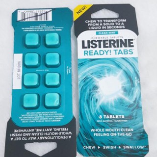 [TẶNG CHOCOLATE HERSHEY] [Mini Tách Set] Kẹo Thơm Miệng Listerine Ready! Tabs (vỉ 8 viên) [beNineteen Cosmetics]
