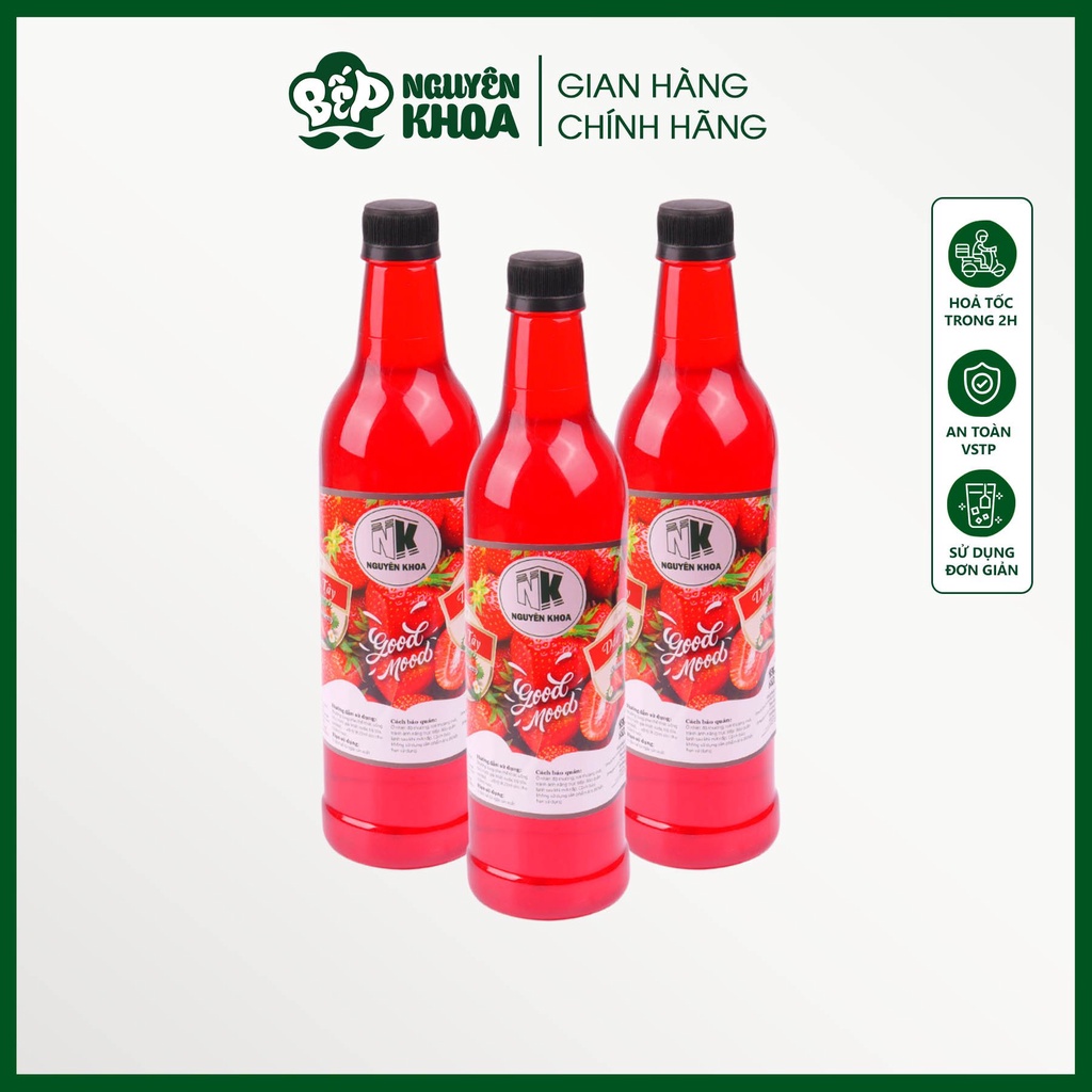 syrup dâu tây nguyên khoa chai 730ml- BẾP NGUYÊN KHOA