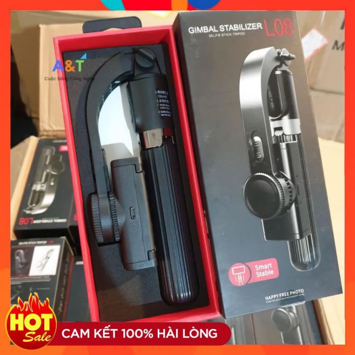 Gậy chống Rung Gimbal Stabilizer L08📷[ CỰC PHẨM ] 📸Tay Cầm Chống Cho Điện thoại Gimbal L08 Có Bluetooth Tiện Dụng | BigBuy360 - bigbuy360.vn